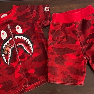 Bape Bathing Ape Red Camo Toddler Set